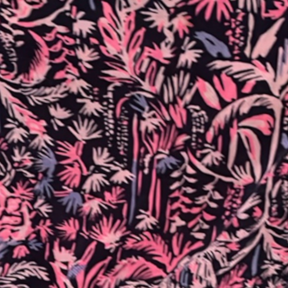 Lilly Pulitzer Navy Pink Fringe Infinity Scarf - Picture 3 of 4